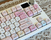 Candy Party Pink Keycaps | MOA Profile Keycap Set | PBT Material | Keycaps For MX Switch | GMk Clone Artisan Keycap Set